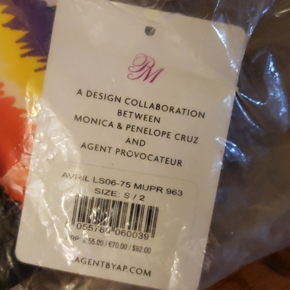 NWT Agent Provocateur L'Agent Avril Purple Yellow Pink string Bikini Top - Picture 2 of 4